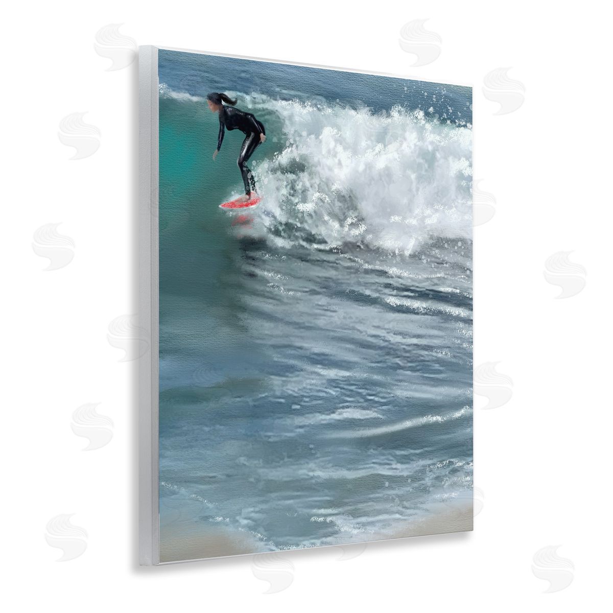 Cali Surfer Girl Wood Plaque Wall Art, Home Decor by Matthew Piotrowicz