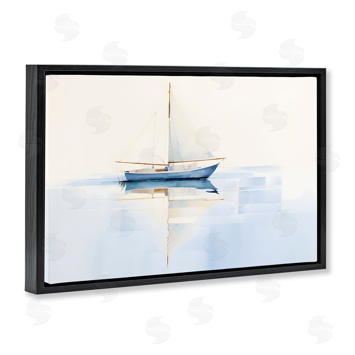 Petal Prints Design Reflective Sails View Black Floating Frame Canvas Wall Art Print