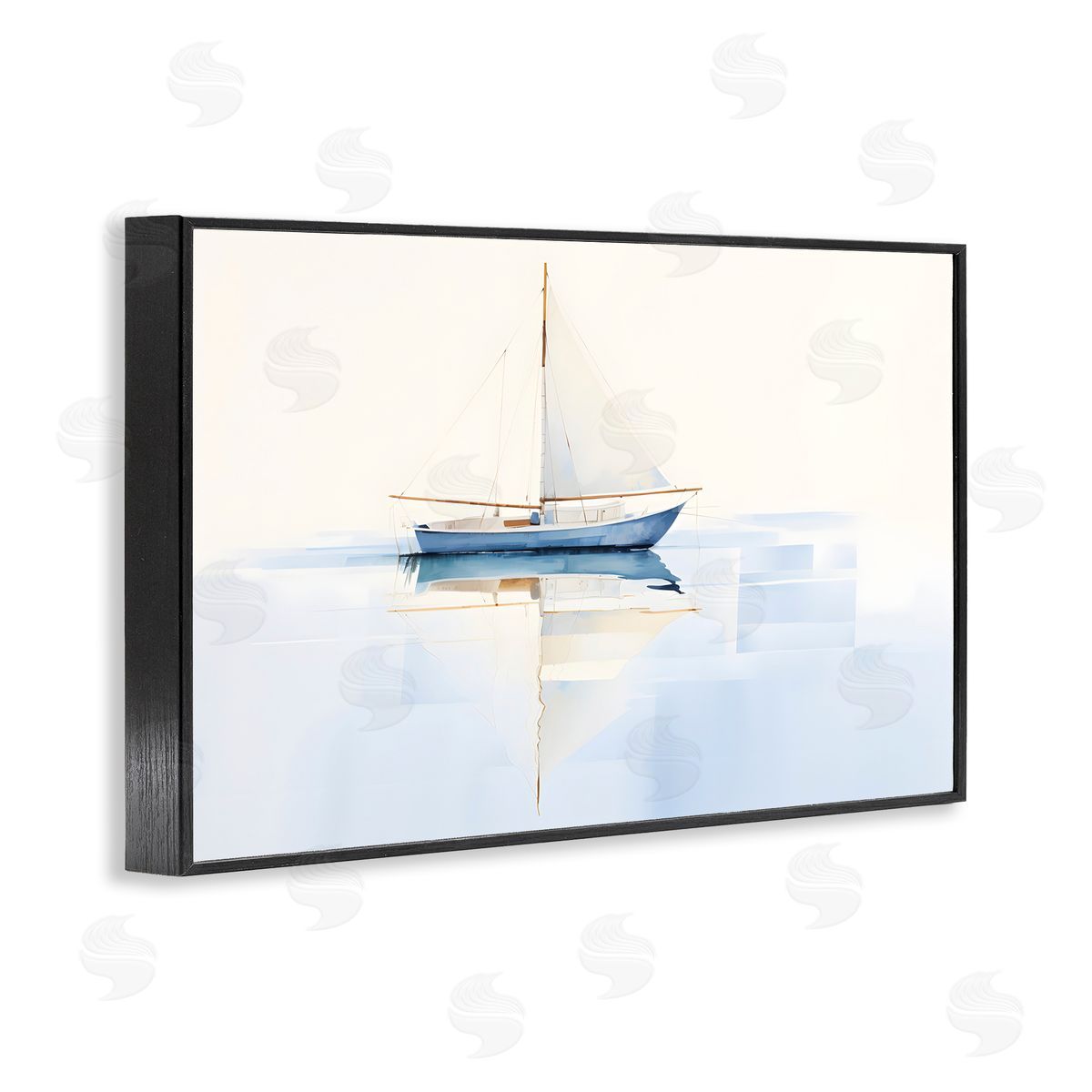Petal Prints Design Reflective Sails View Black Framed Giclee Wall Art Print