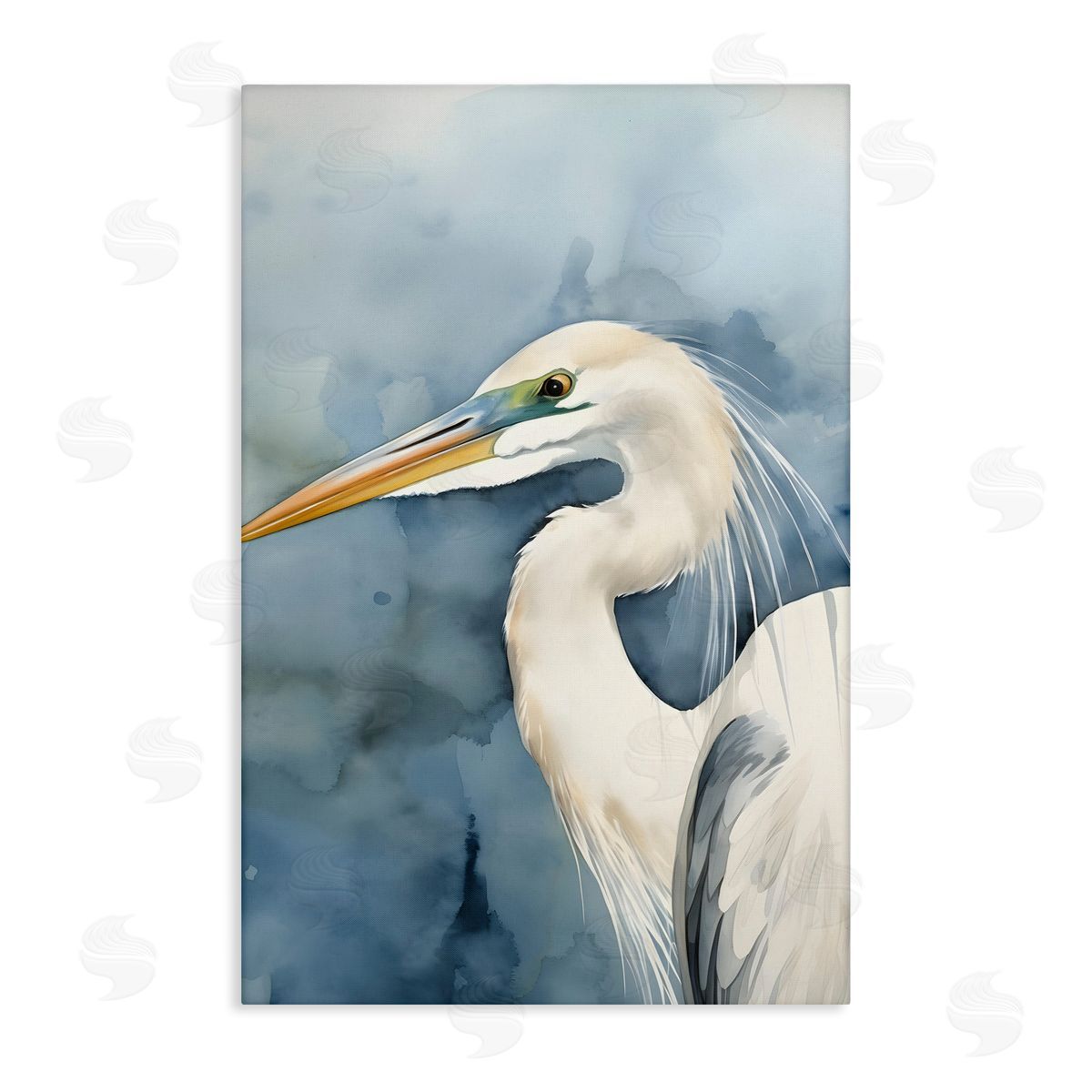 Beach Bird on Blue Canvas Wall Art, Home Decor by Petal Prints Design