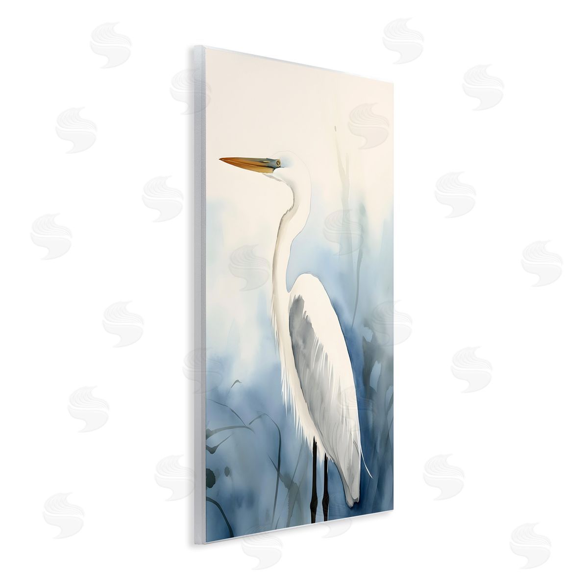 Egret Beach Bird Wood Plaque Wall Art, Home Decor by Petal Prints Design