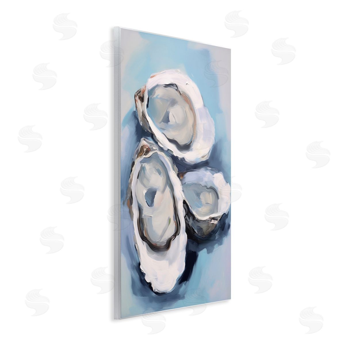Three Oyster Seashells Wood Plaque Wall Art, Home Decor by Petal Prints Design