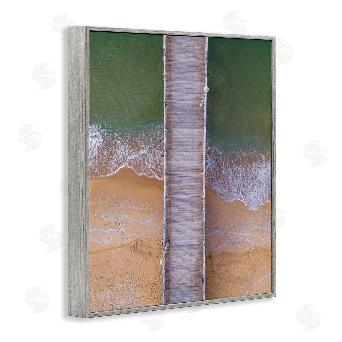 Stupell Studio Aerial View Boardwalk Gray Framed Giclee Wall Art Print