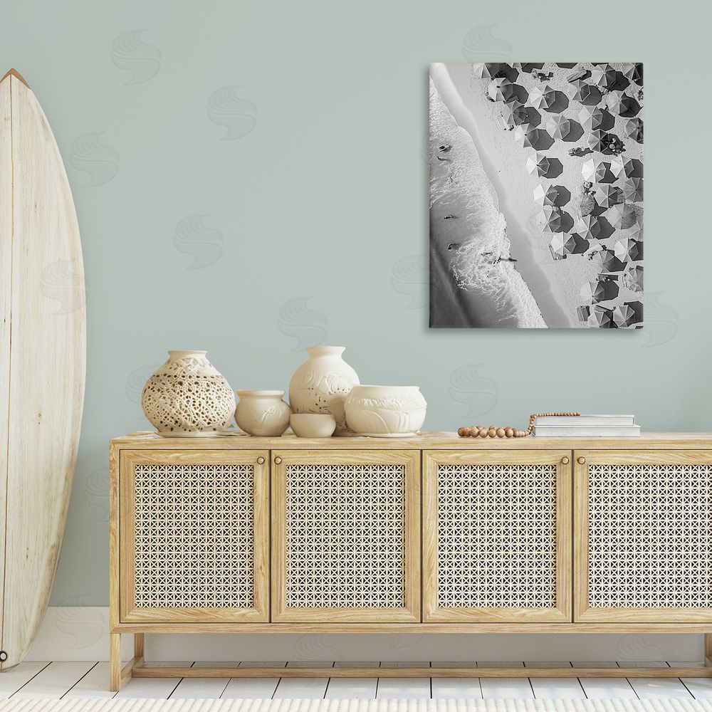 Stupell Studio Aerial View Beach Canvas Wall Art Print in Room