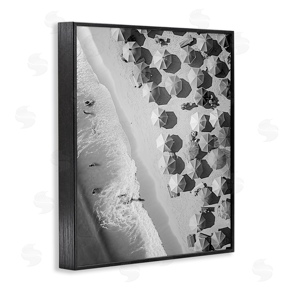 Stupell Studio Aerial View Beach Black Framed Giclee Wall Art Print