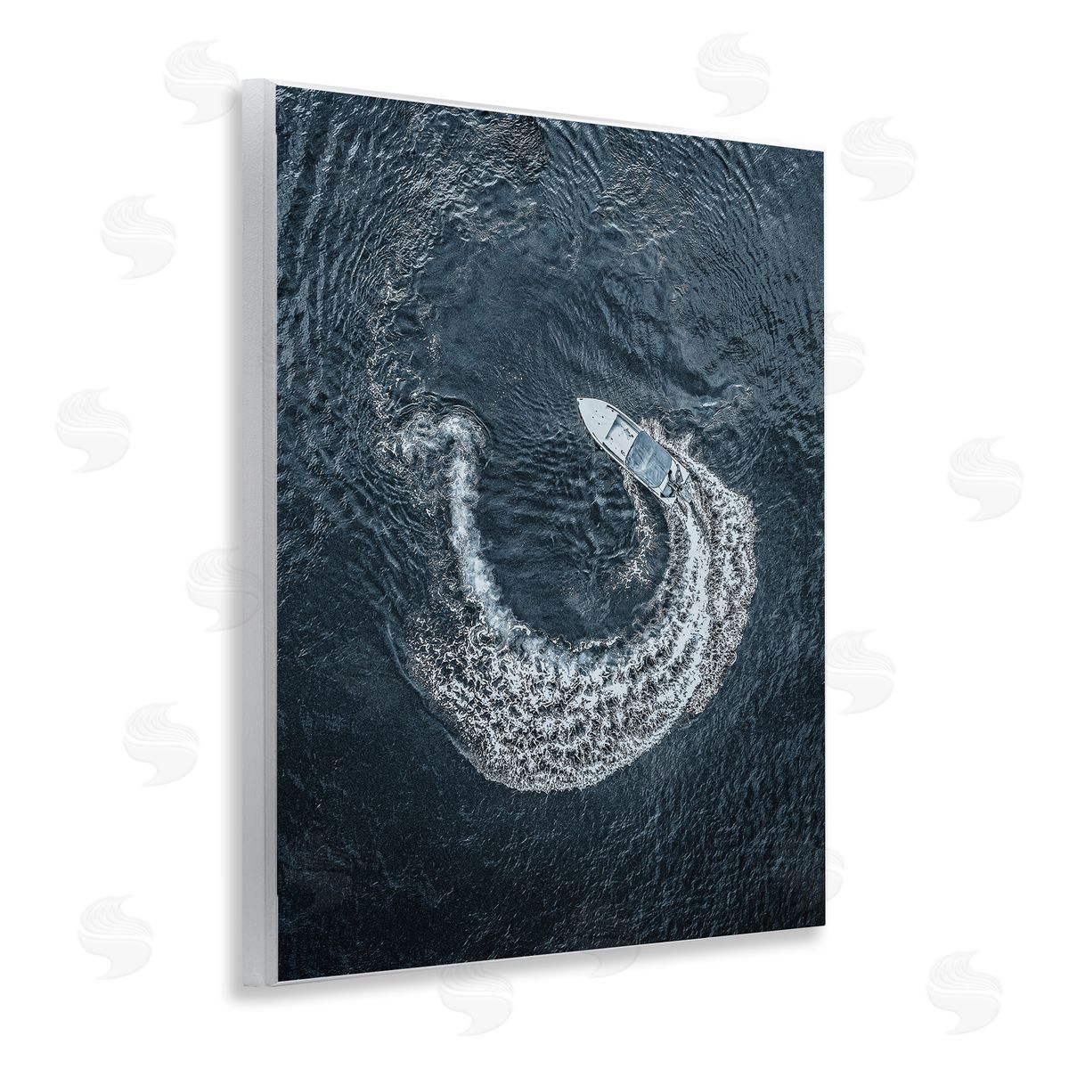 Boat Circling Water Wood Plaque Wall Art, Home Decor by Stupell Studio