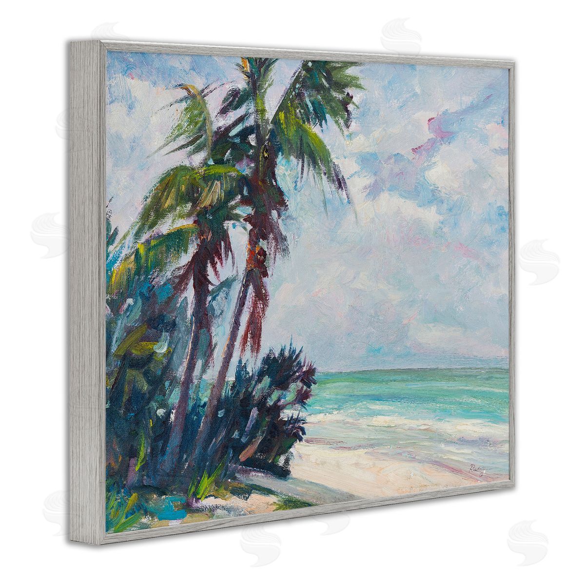 Richard A. Rodgers Brushed Palm Painting Gray Framed Giclee Wall Art Print