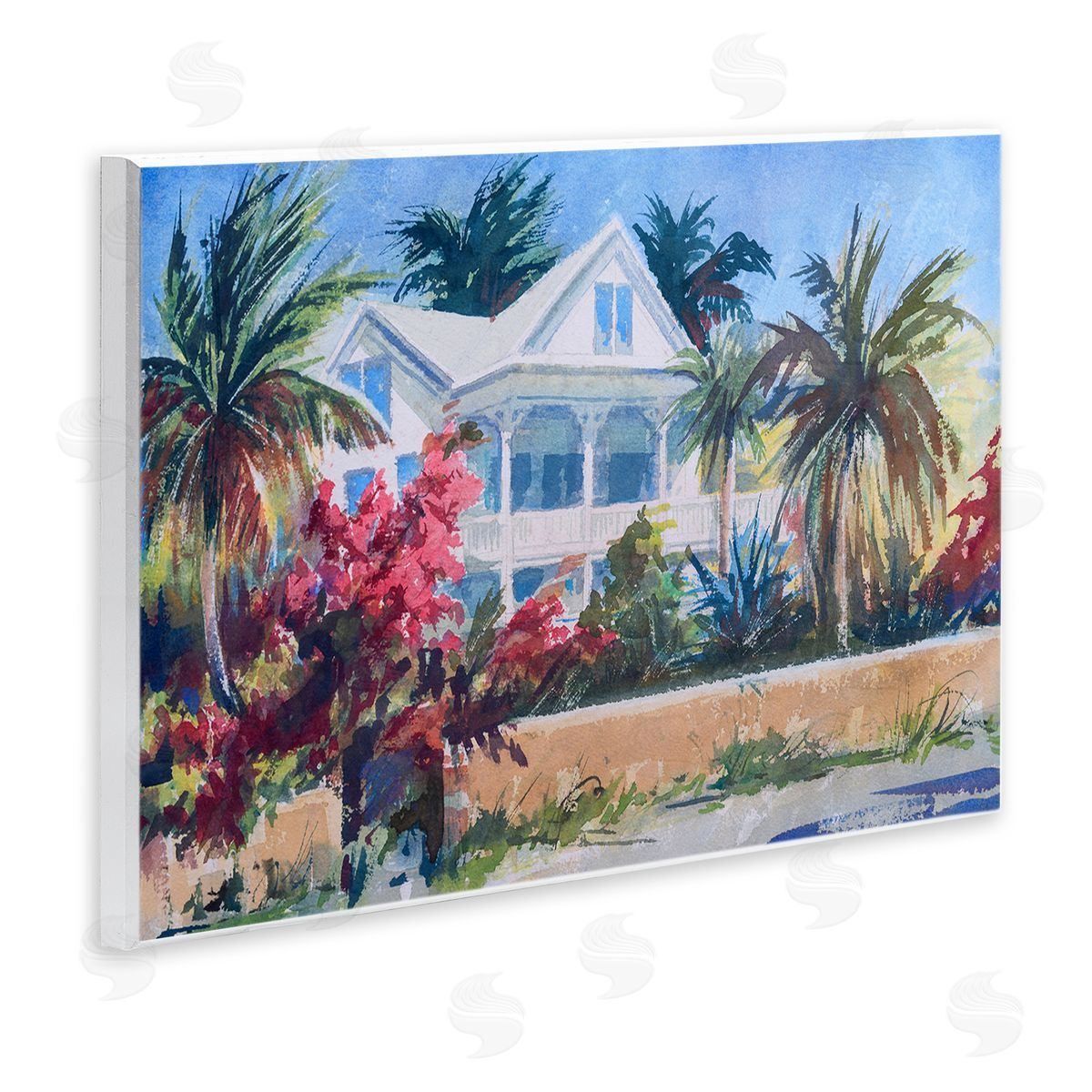 Palm Tree Cottage Wood Plaque Wall Art, Home Decor by Richard A. Rodgers