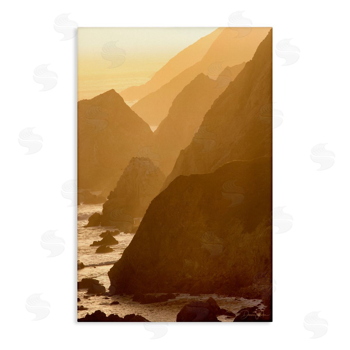 Rocky Cliffs by Beach Canvas Wall Art, Home Decor by Dennis Frates