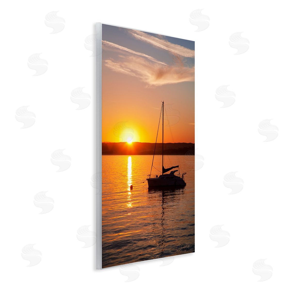Boat Ride at Sunset Wood Plaque Wall Art, Home Decor by Dennis Frates