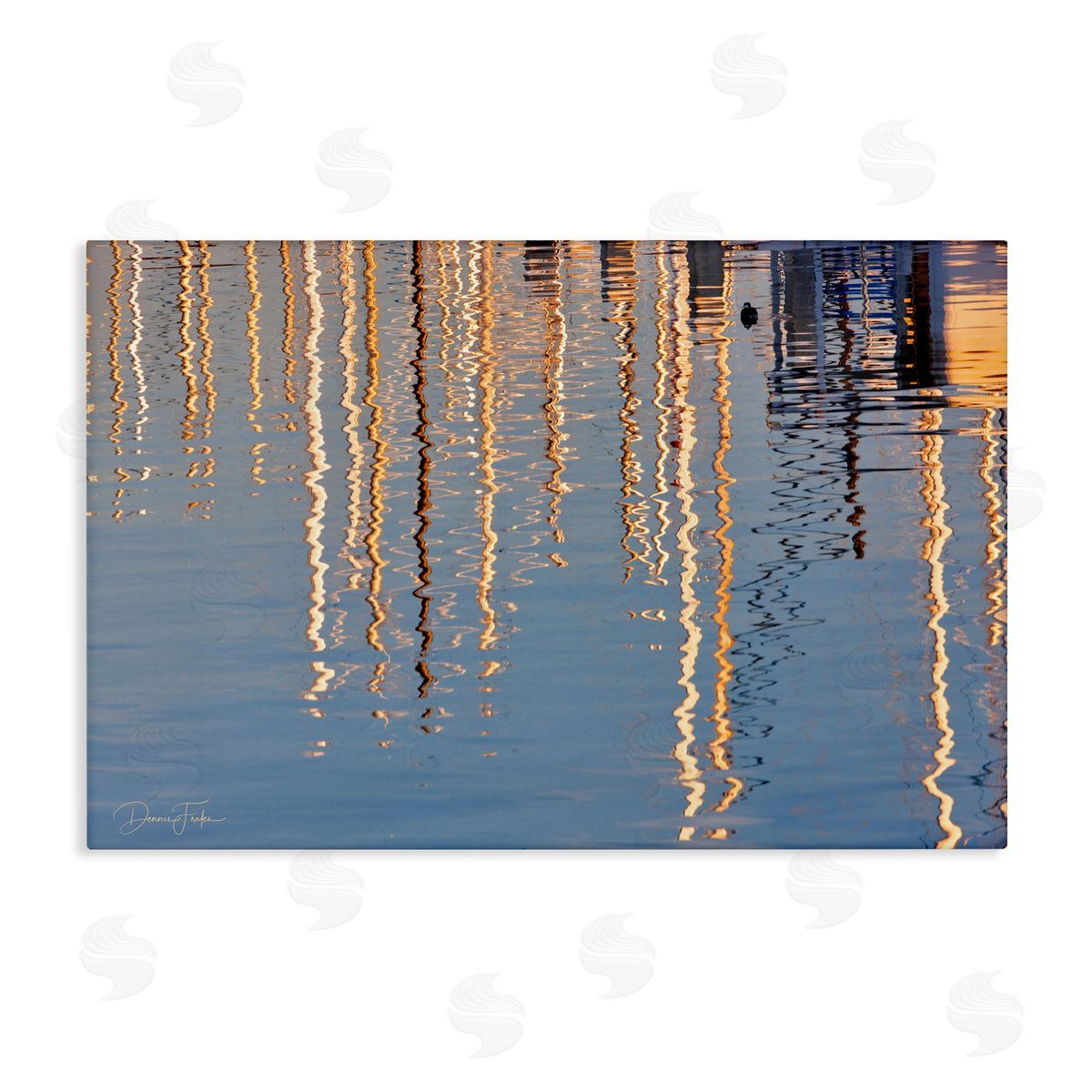Beach Post Reflections Canvas Wall Art, Home Decor by Dennis Frates