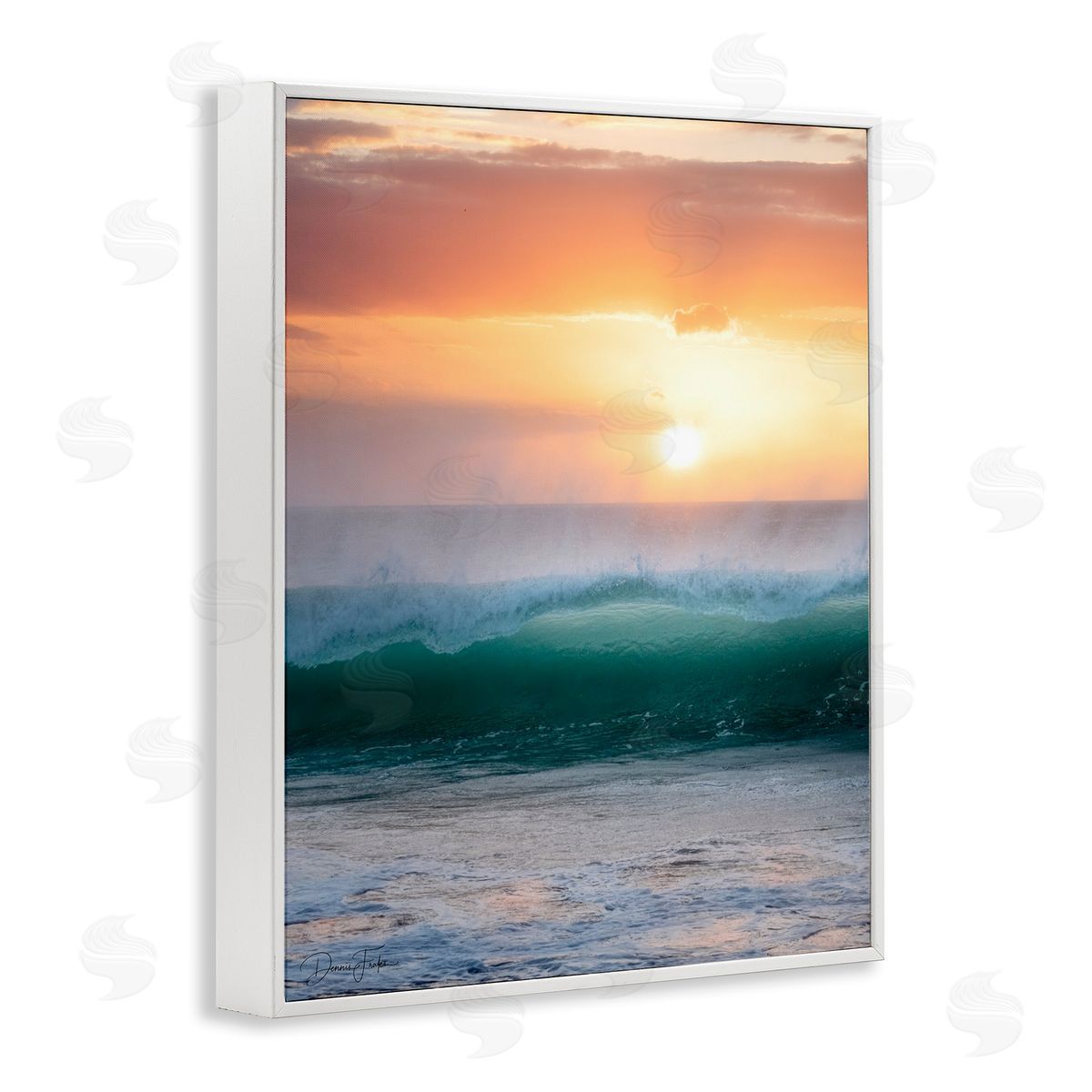 Breaking Sea Wave White Frame Print Wall Art, Home Decor by Dennis Frates