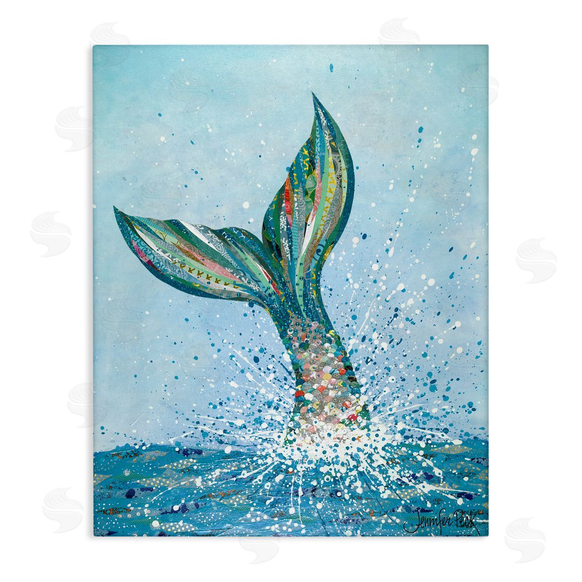 Diving Mermaid Tail Canvas Wall Art, Home Decor by Jennifer Peck