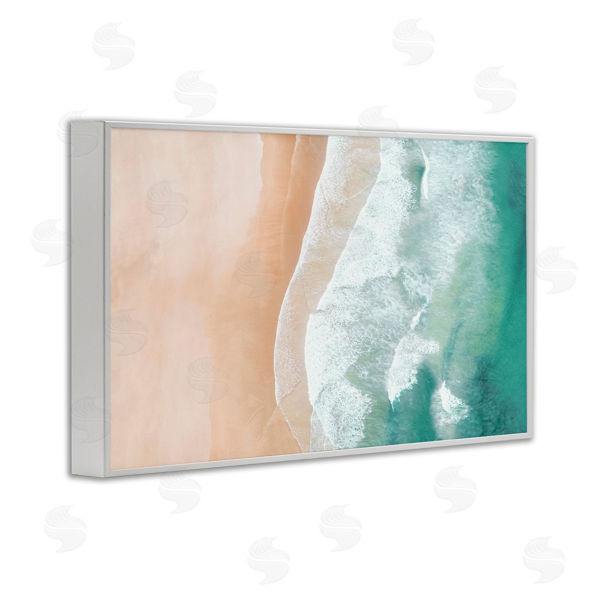 Aerial Sea Waves White Frame Print Wall Art, Home Decor by Sisi and Seb