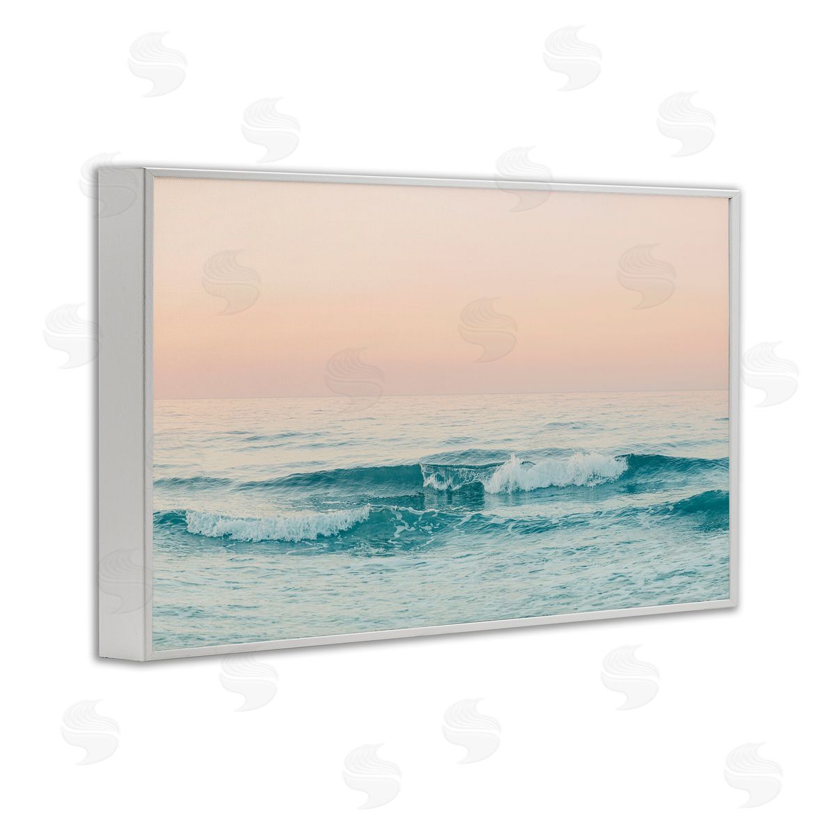 Sisi and Seb Greece Ocean Waves White Framed Giclee Wall Art Print