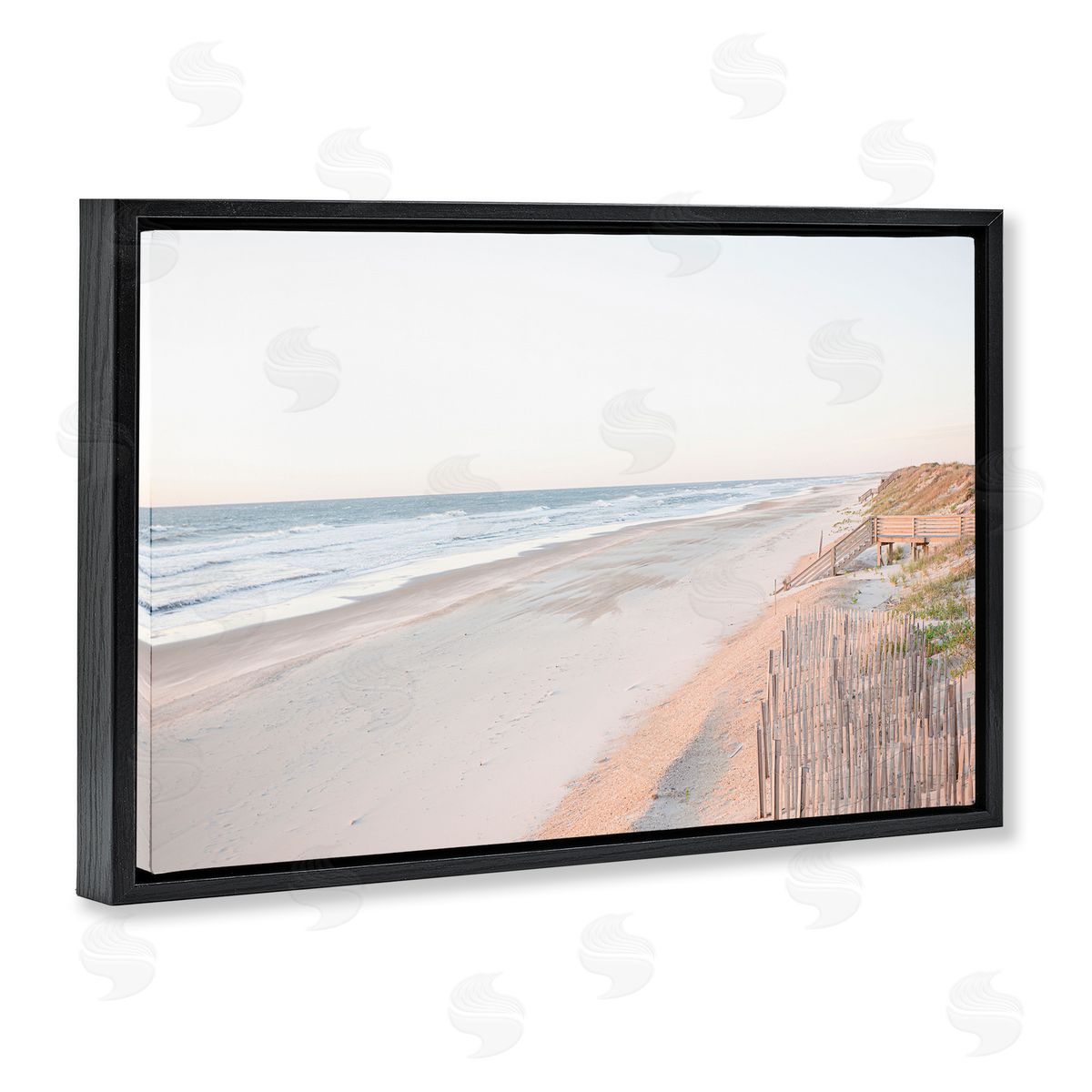 Erin Marie Vast Beach Horizon Black Floating Frame Canvas Wall Art Print