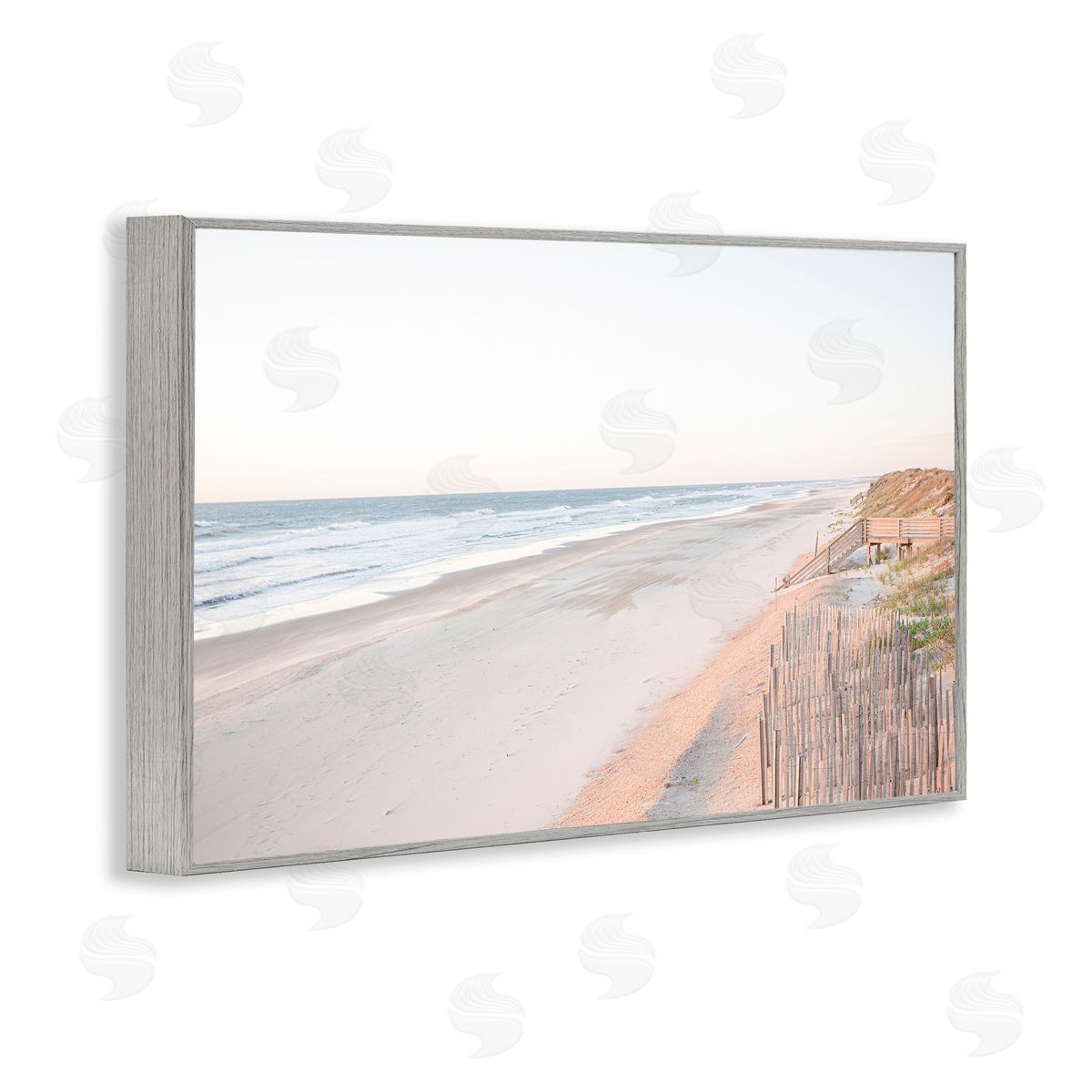 Erin Marie Vast Beach Horizon Gray Framed Giclee Wall Art Print