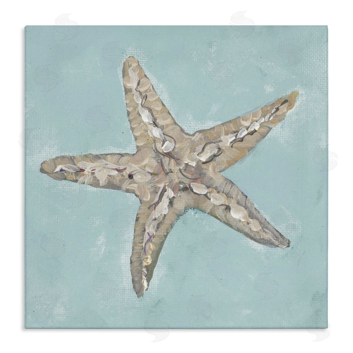 Blue Starfish Impression Canvas Wall Art, Home Decor by Julie DeRice