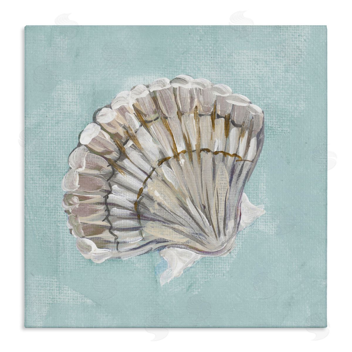 Brushed Clam Shell Canvas Wall Art, Home Decor by Julie DeRice