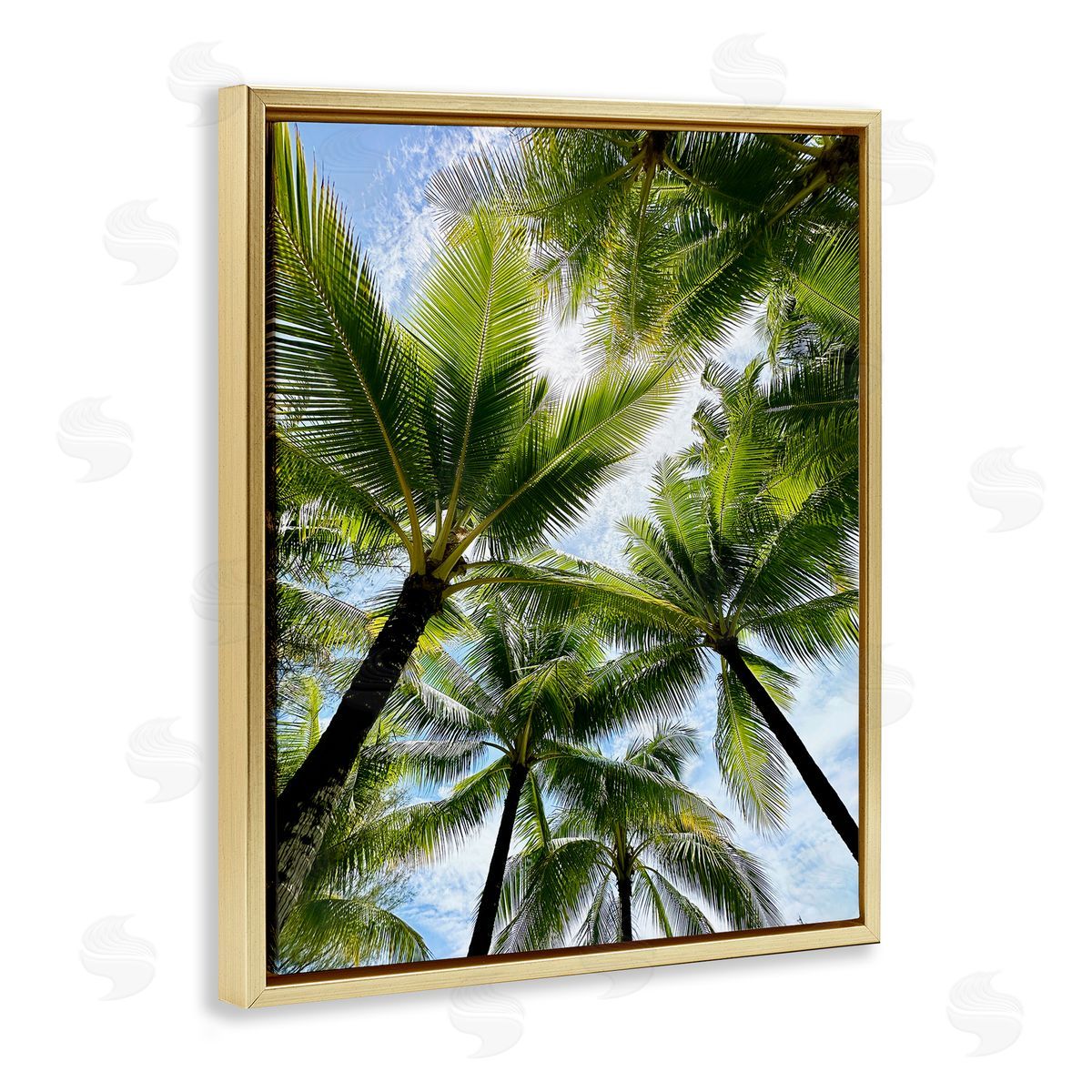 Kali Wilson Overhead Palm Trees Gold Floating Frame Canvas Wall Art Print