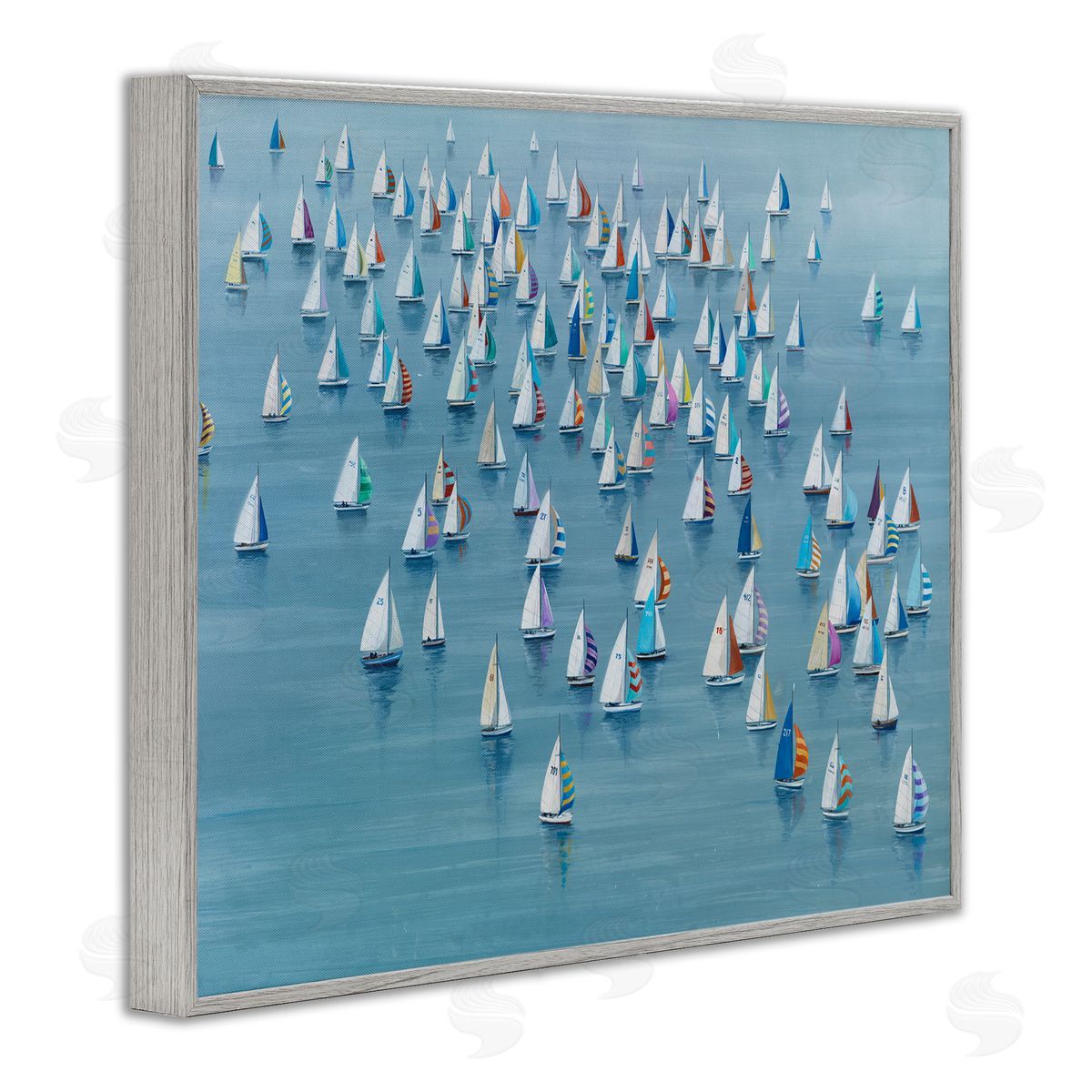 Gathering Of Sails Grey Frame Print Wall Art, Home Decor by Lorenzo Collective