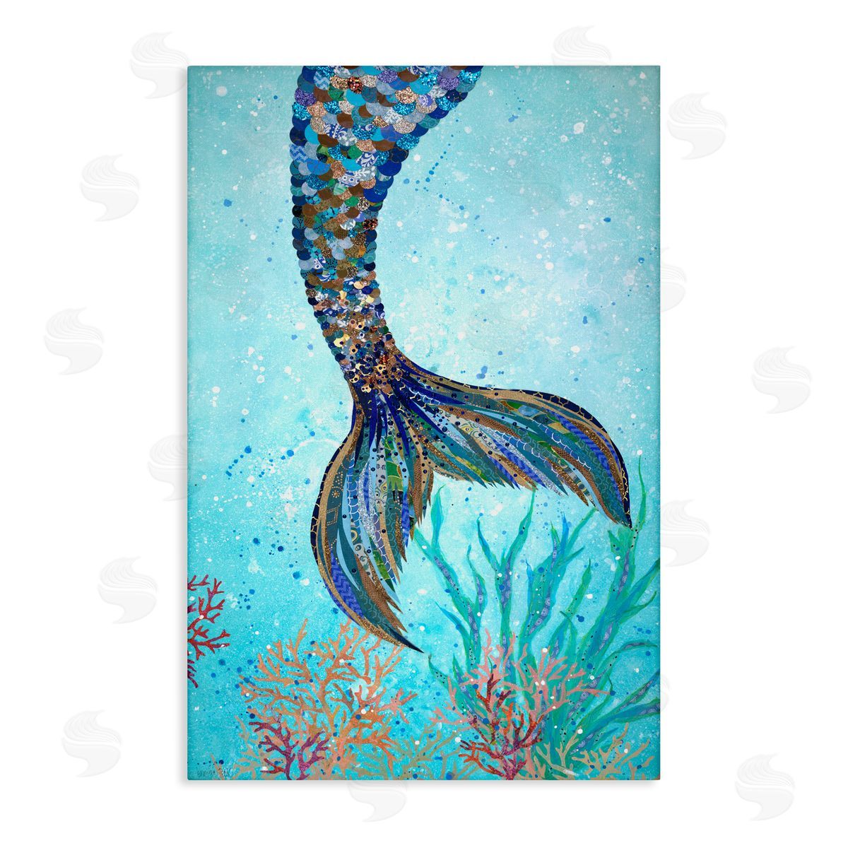 Tall Tails Mermaid Canvas Wall Art, Home Decor by Jennifer Peck