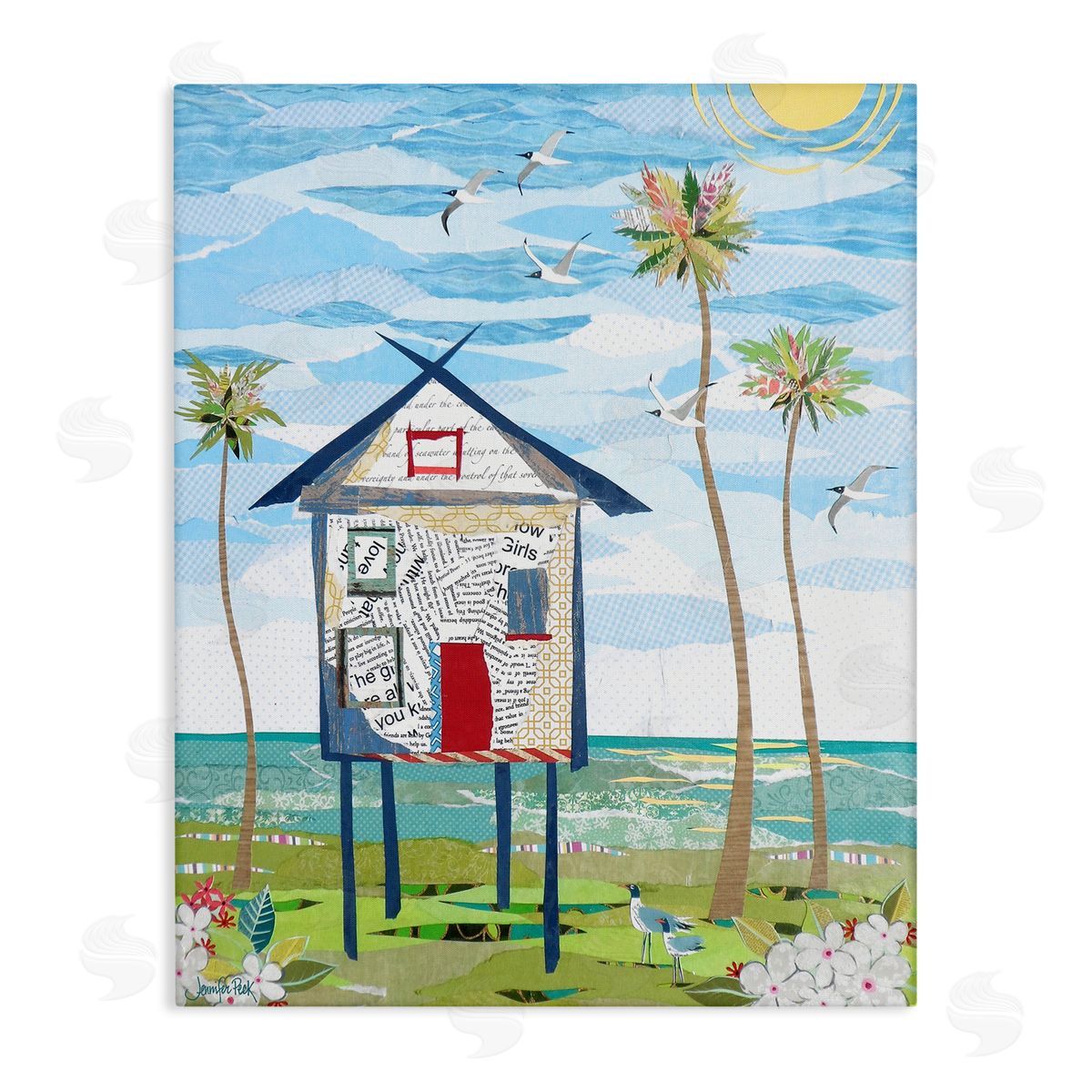 Beach Vacation Getaway Canvas Wall Art, Home Decor by Jennifer Peck