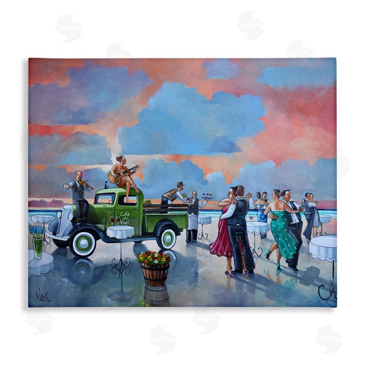 Ronald West Beach Ballroom Dance Canvas Wall Art Print