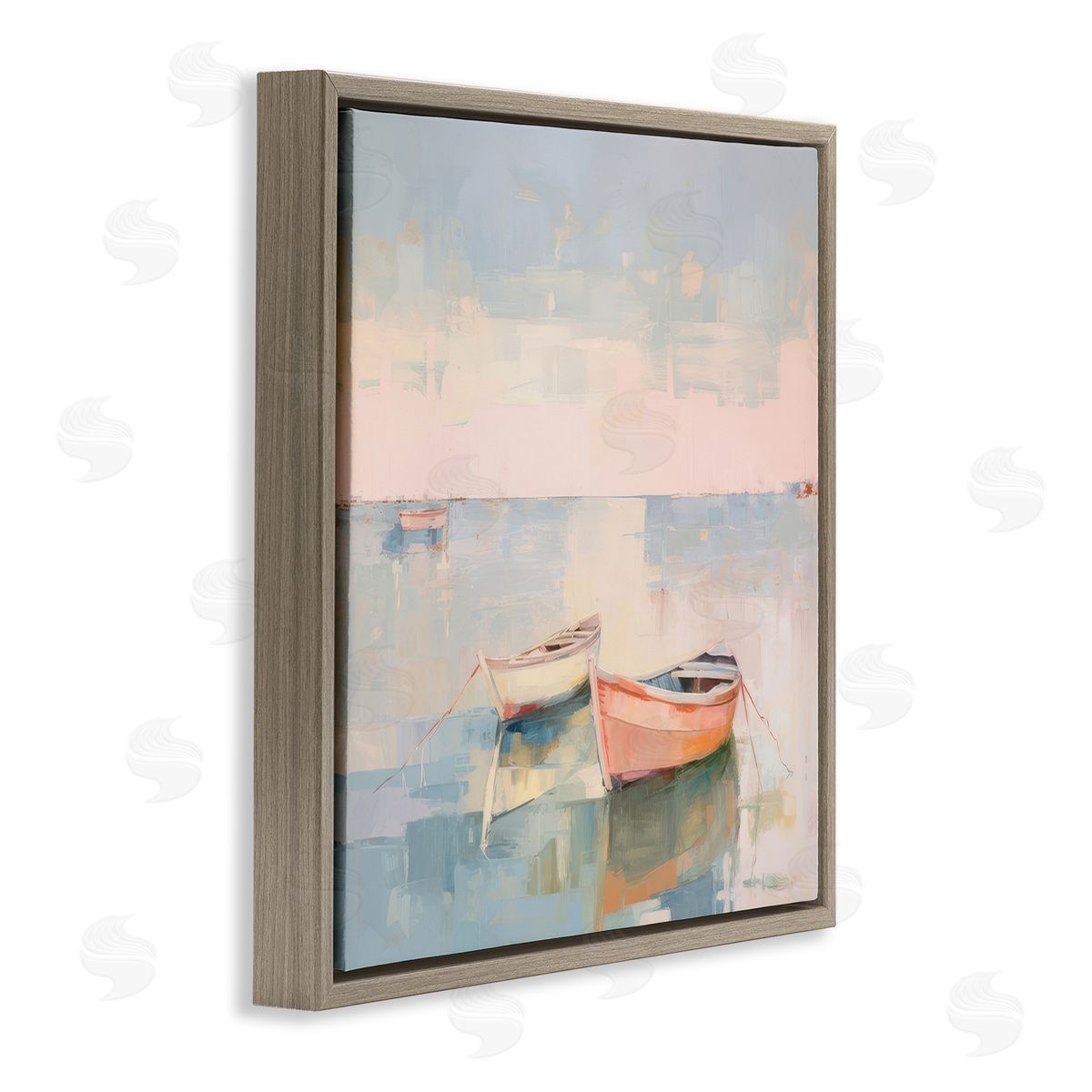 Irena Orlov Coastal Breeze Sailing Brown Floating Frame Canvas Wall Art Print