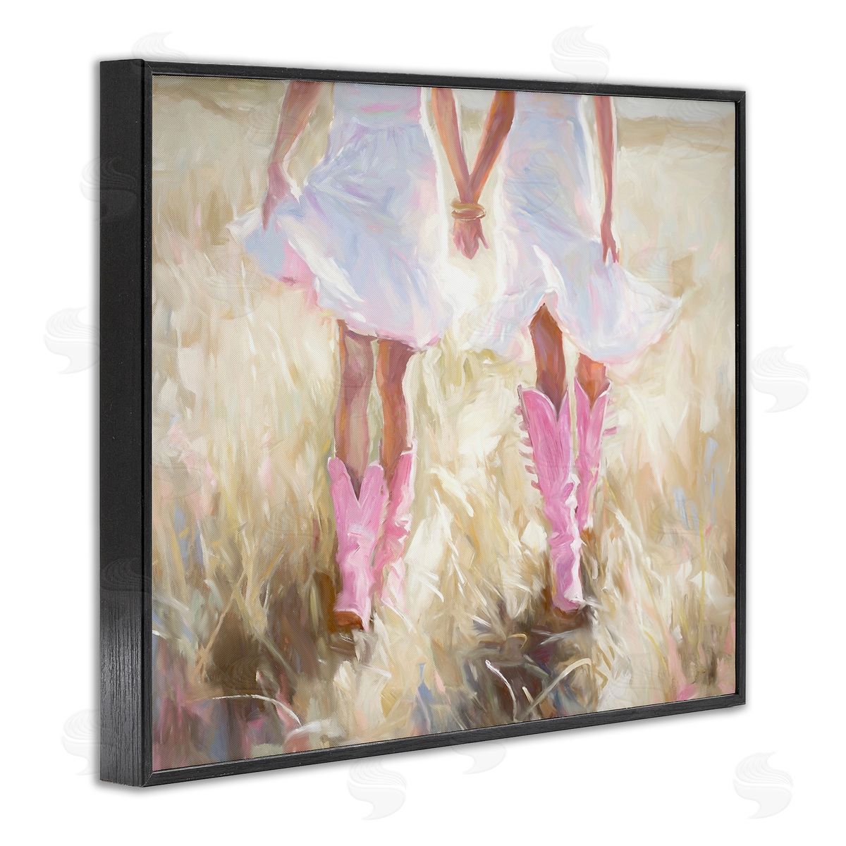 Cowgirl Best Friends Black Frame Print Wall Art, Home Decor by Ramona Murdock