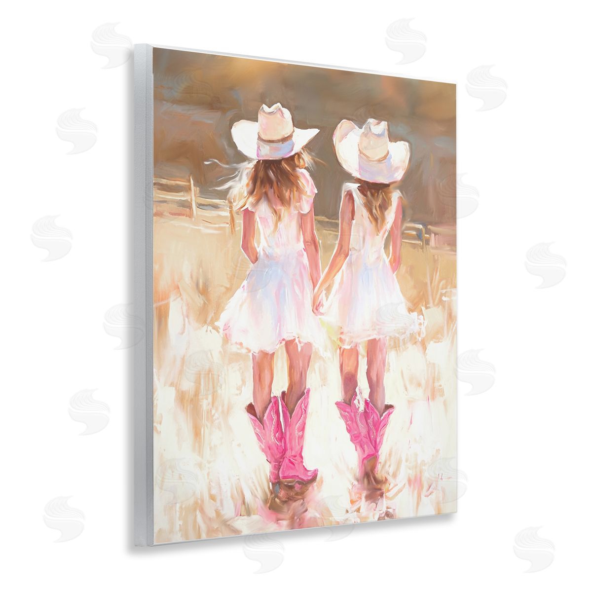 Sunlit Cowgirl Sisters Wood Plaque Wall Art, Home Decor by Ramona Murdock