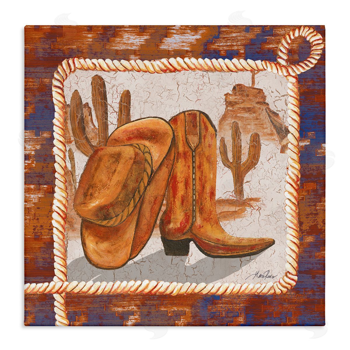 Western Cowboy Boot Canvas Wall Art, Home Decor by Gina Ritter