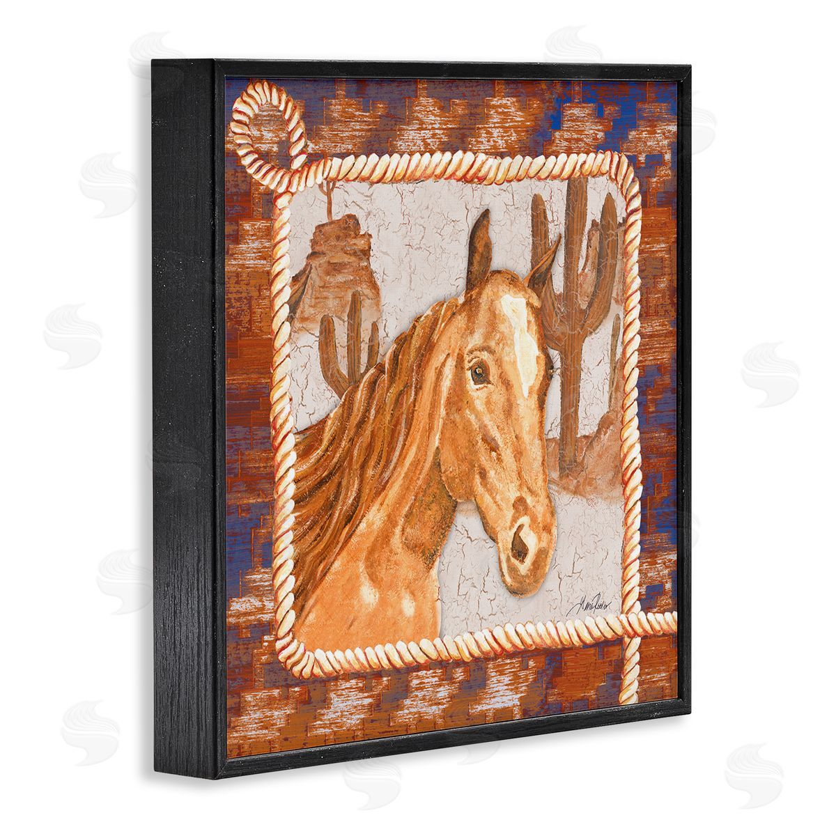 Western Desert Horse Black Frame Print Wall Art, Home Decor by Gina Ritter