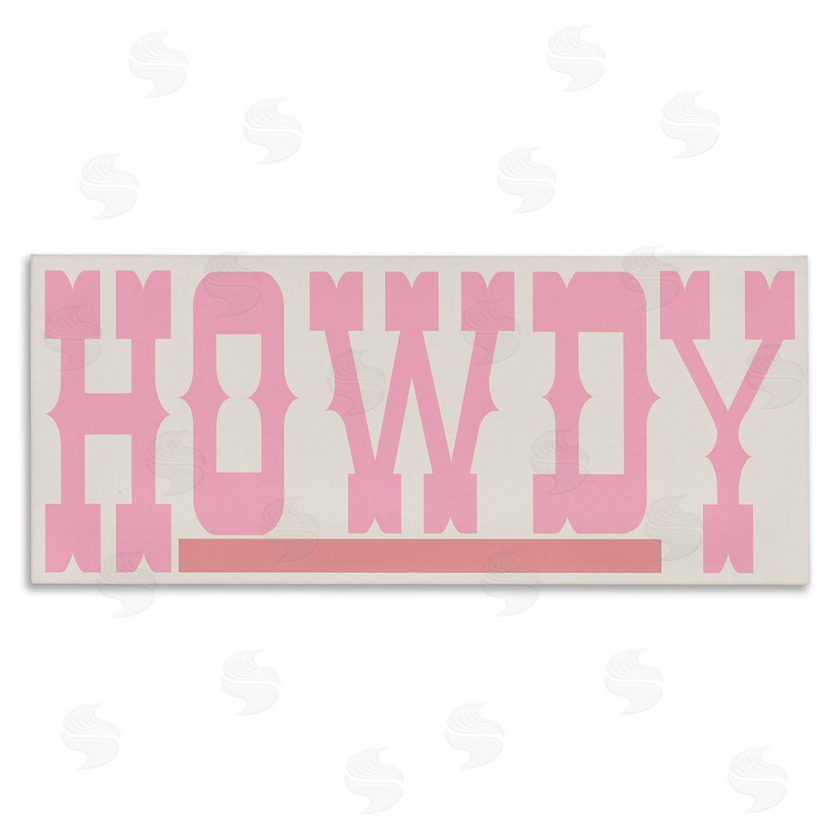Howdy Pink Text Canvas Wall Art, Home Decor by Sd Graphics Studio