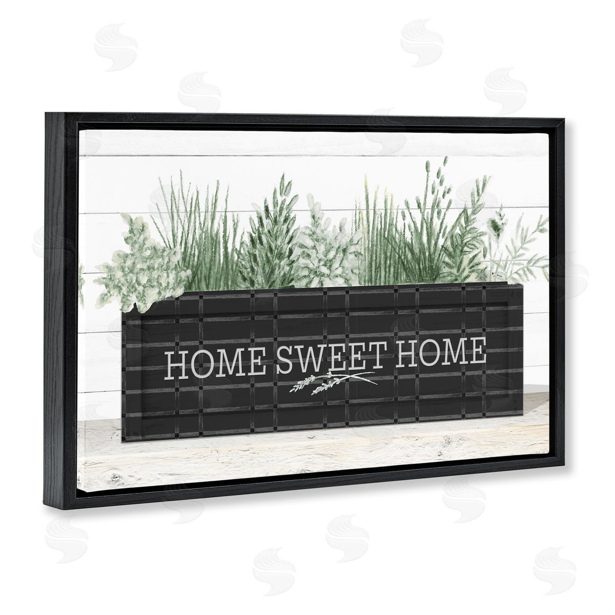 Sweet Home Garden Box Black Floating Frame Canvas Wall Art, Home Decor by Janice Gaynor