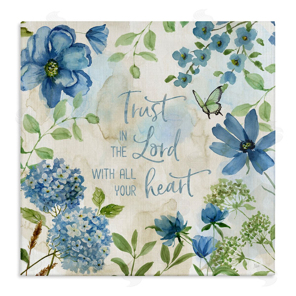 Trust The Lord Floral Canvas Wall Art, Home Decor by Nan