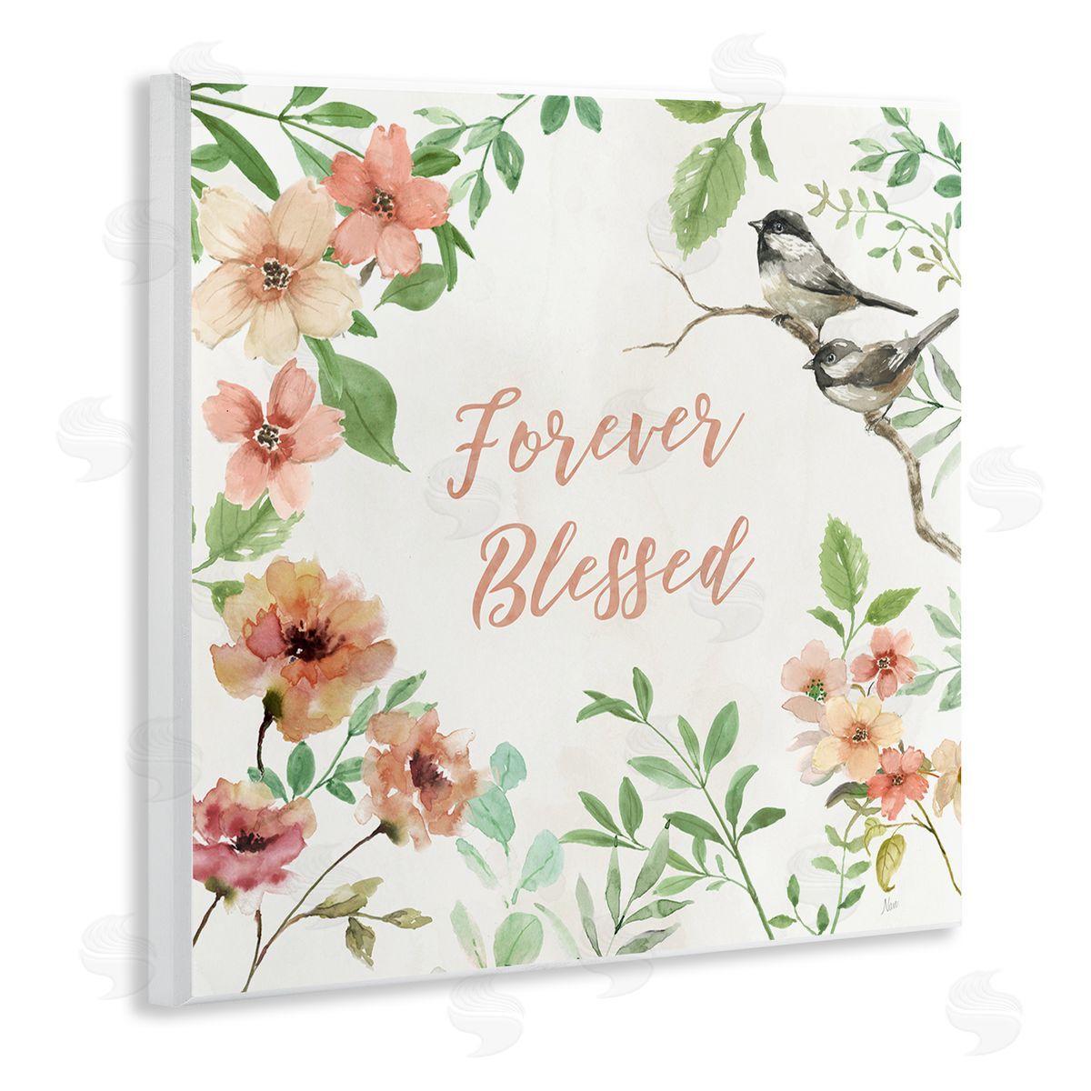 Forever Blessed Floral Wood Plaque Wall Art, Home Decor by Nan