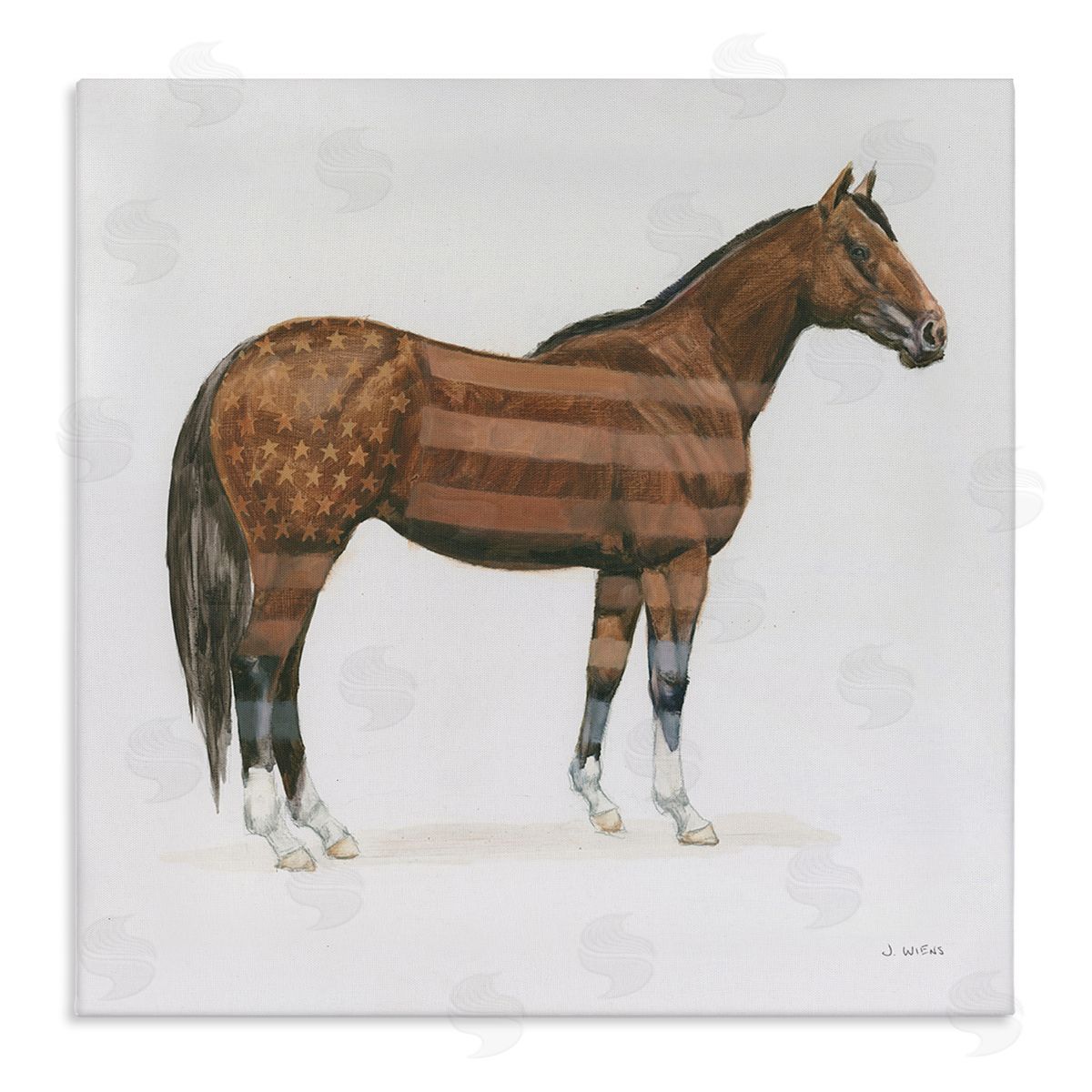 American Flag Horse Canvas Wall Art, Home Decor by Wellington Studio