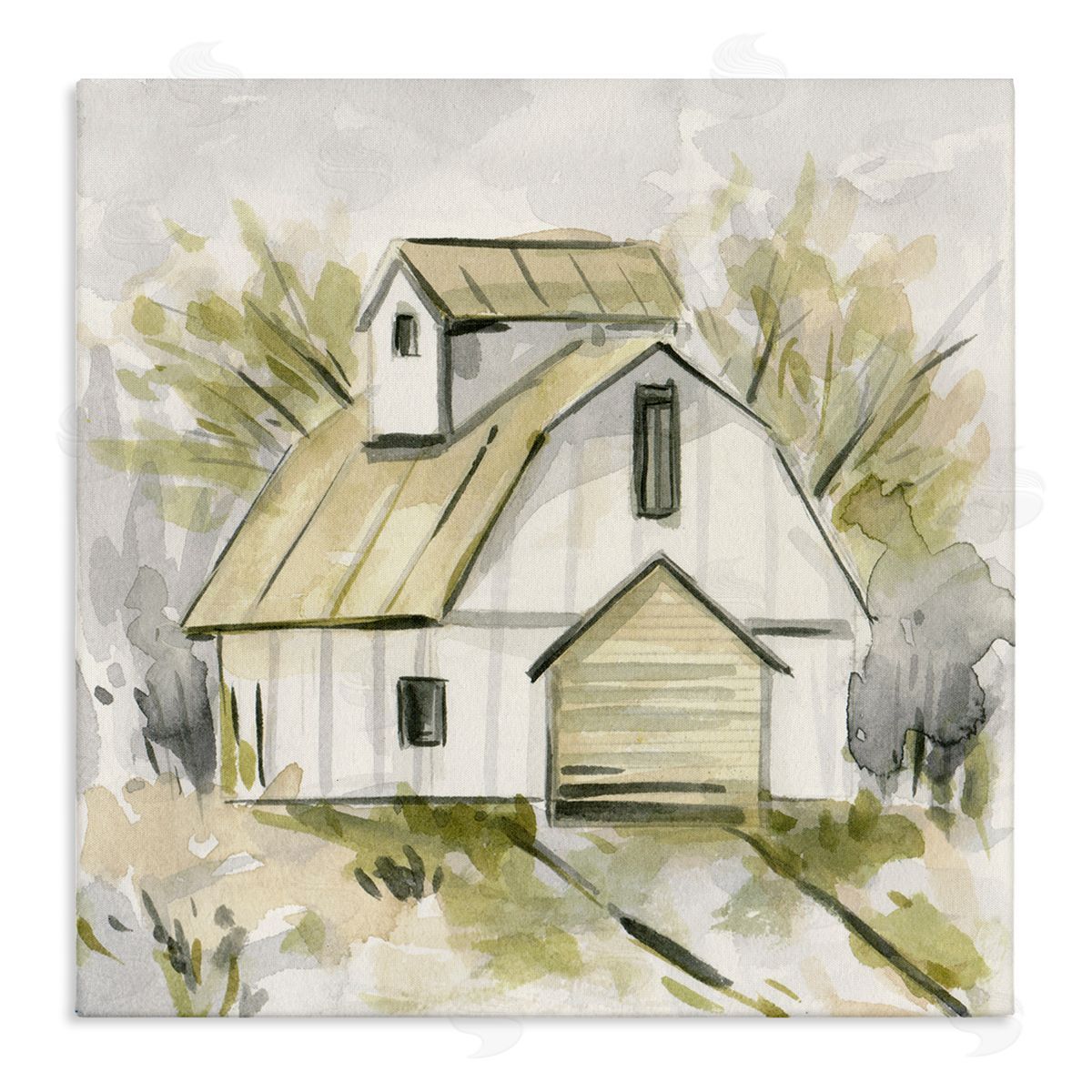 Soft Neutral Barn Canvas Wall Art, Home Decor by Melissa Wang