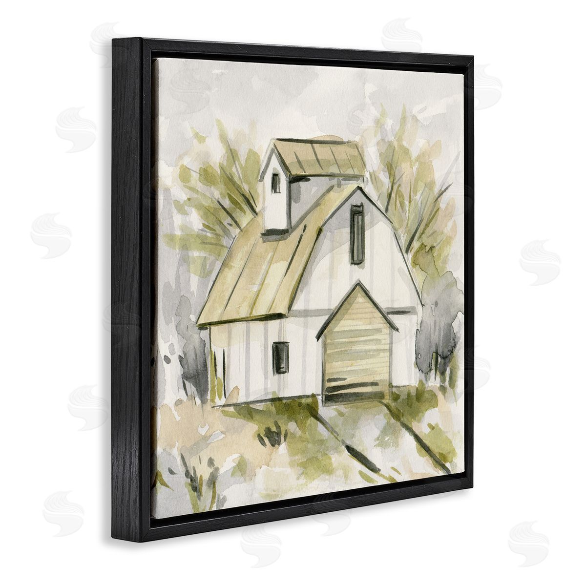 Soft Neutral Barn Black Floating Frame Canvas Wall Art, Home Decor by Melissa Wang