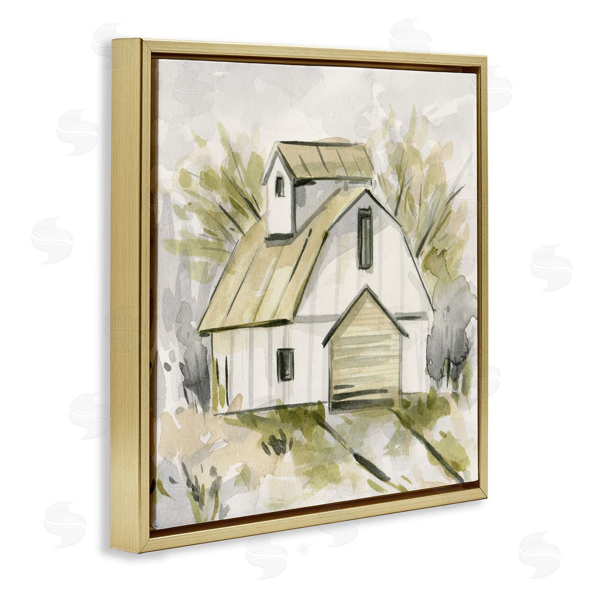 Soft Neutral Barn Gold Floating Frame Canvas Wall Art, Home Decor by Melissa Wang