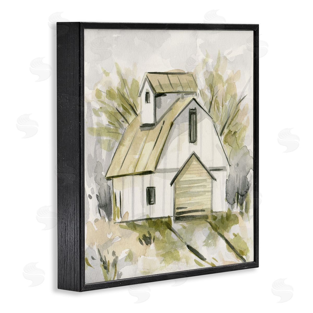 Soft Neutral Barn Black Frame Print Wall Art, Home Decor by Melissa Wang