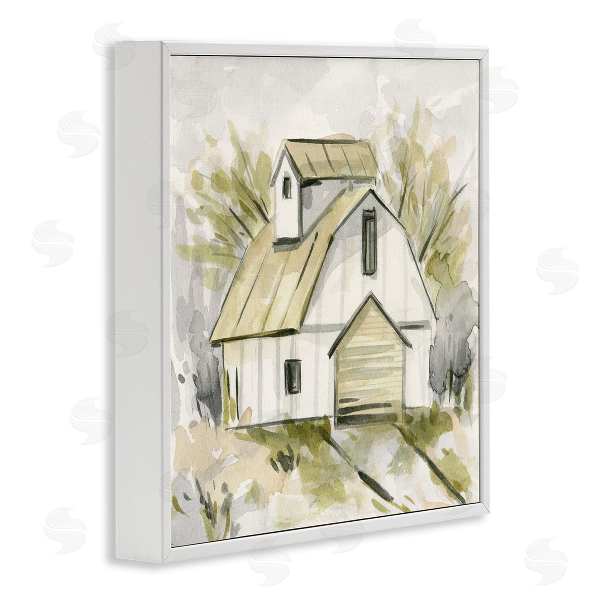 Soft Neutral Barn White Frame Print Wall Art, Home Decor by Melissa Wang