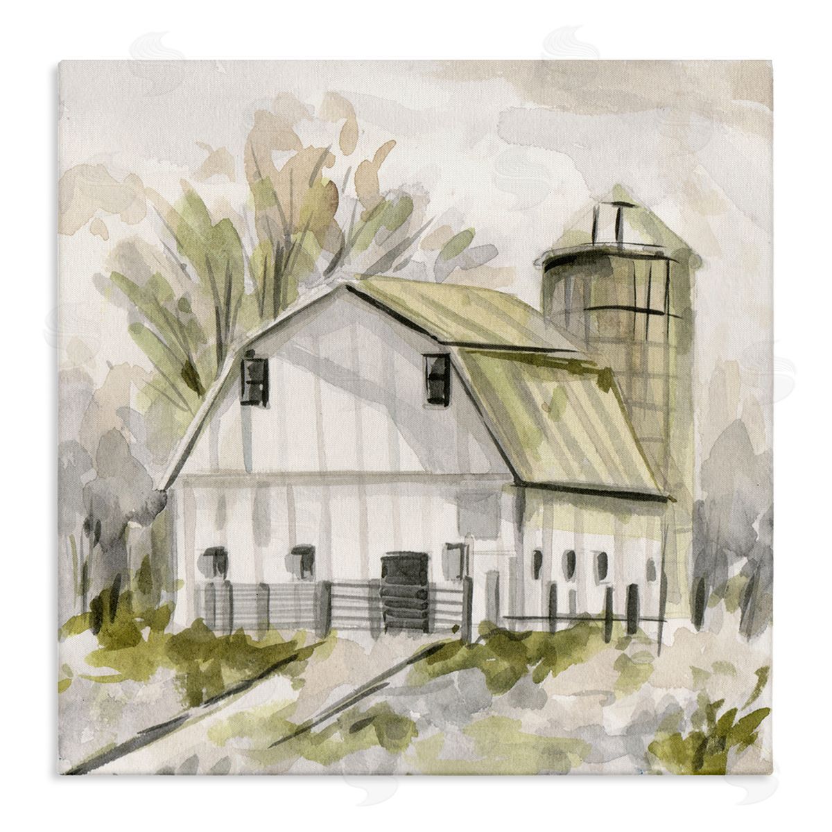 Neutral Farmhouse Barn Canvas Wall Art, Home Decor by Melissa Wang