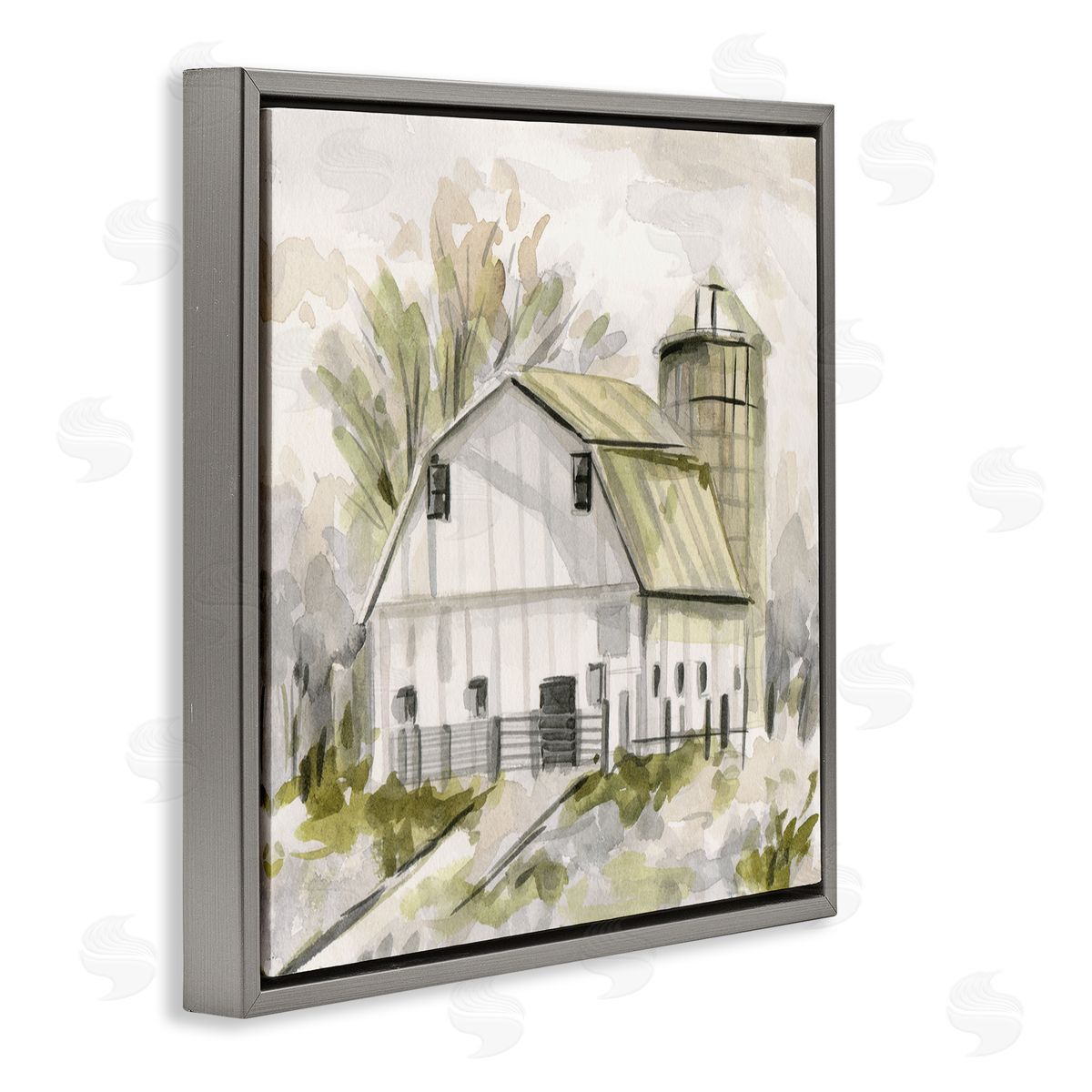 Neutral Farmhouse Barn Grey Floating Frame Canvas Wall Art, Home Decor by Melissa Wang