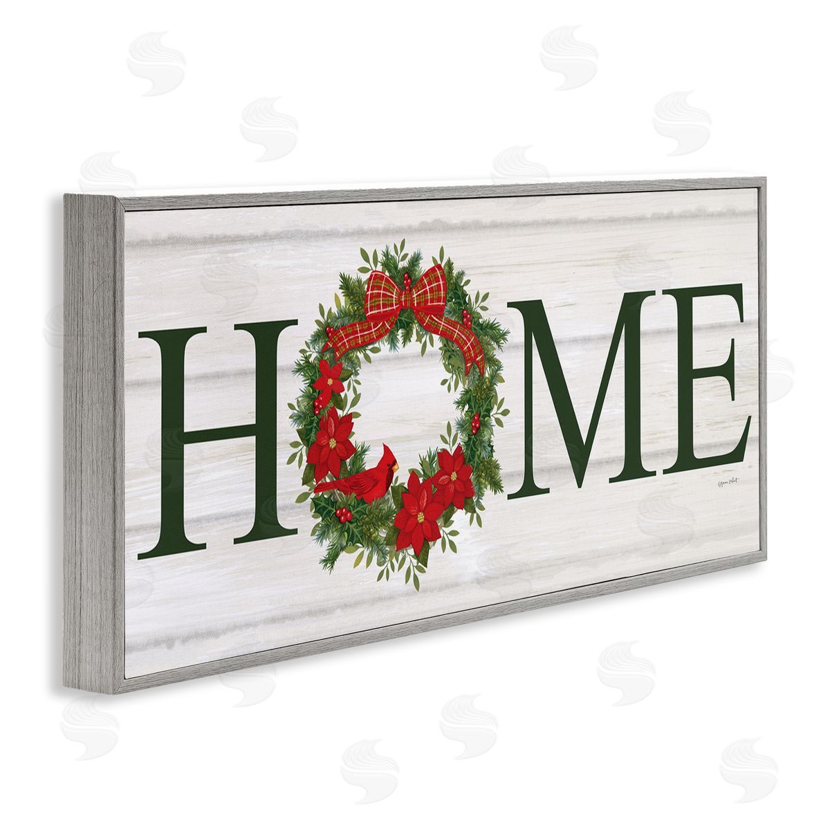Home Seasonal Wreath Grey Frame Print Wall Art, Home Decor by Annie LaPoint