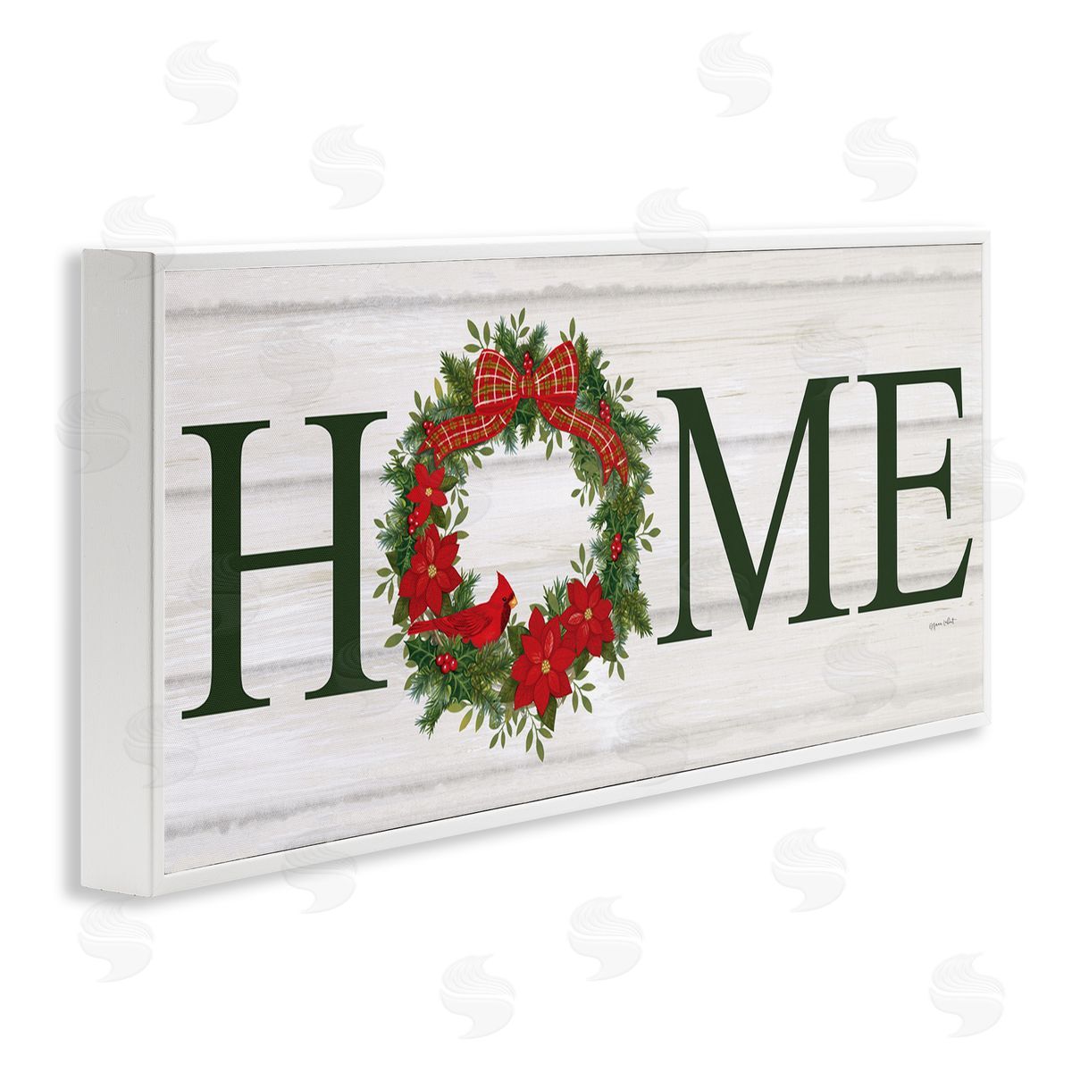 Home Seasonal Wreath White Frame Print Wall Art, Home Decor by Annie LaPoint
