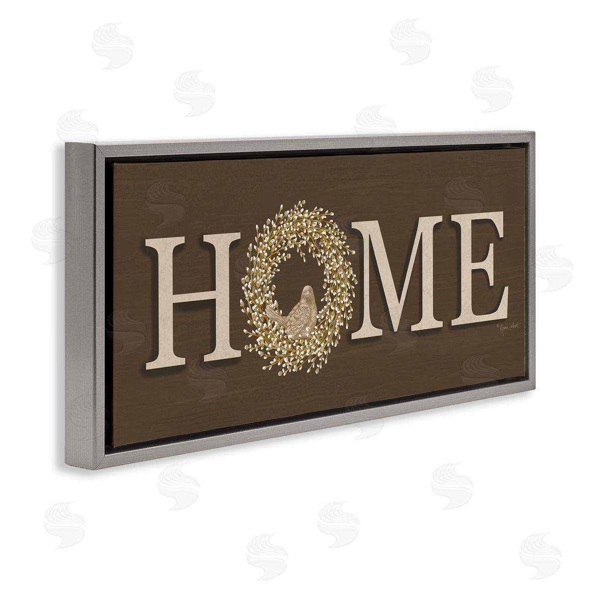 Rustic Seasonal Home Grey Floating Frame Canvas Wall Art, Home Decor by Annie LaPoint
