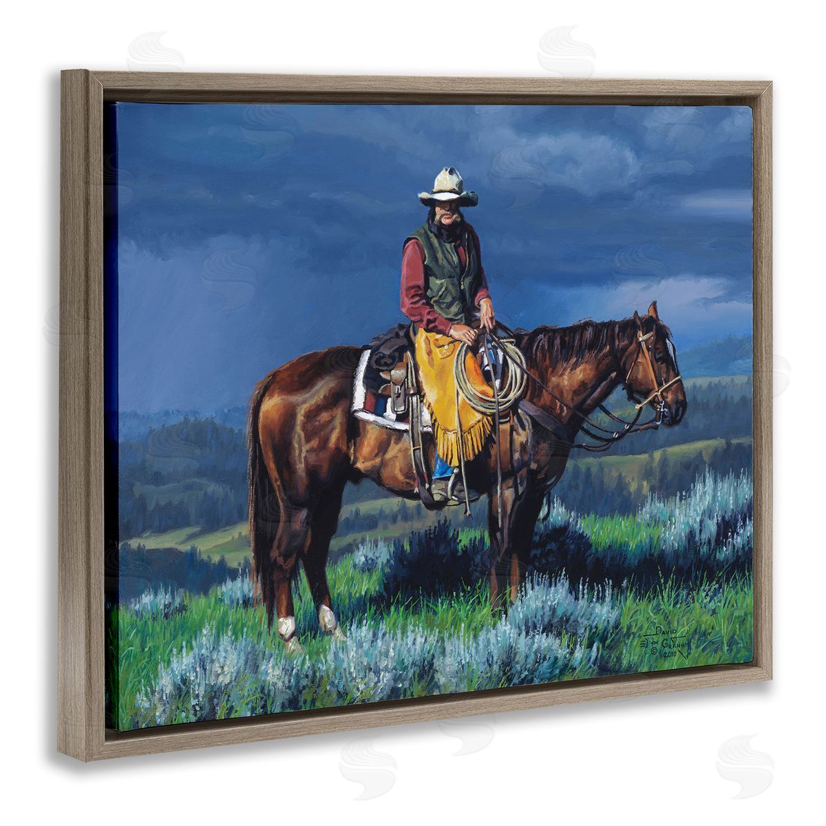 Before The Storm Brown Floating Frame Canvas Wall Art, Home Decor by David Graham