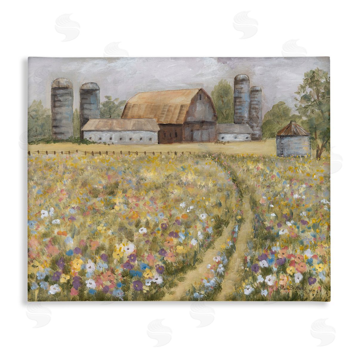 Meadow Path to Barn Canvas Wall Art, Home Decor by Pam Britton